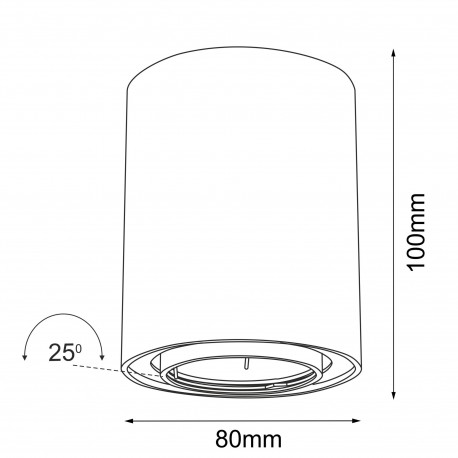 Brosline Plafon Point H 80 move - Czarny (100 mm) 1258