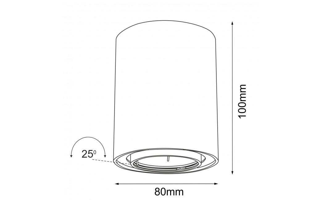 Brosline Plafon Point H 80 move - Czarny (100 mm) 1258