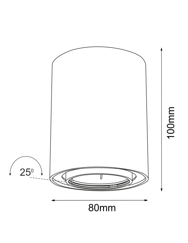 Round ceiling luminaires - Brosline Plafond Point H 80 move - White (100 mm) 1259 - product kolory-swiatla.pl 2