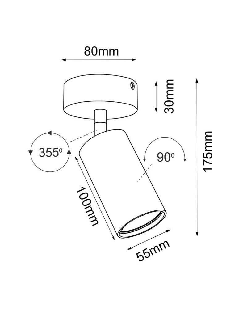 Spotlight ceiling lamps - Brosline Spotlight Point 55 move - Black 2286 - product kolory-swiatla.pl 2