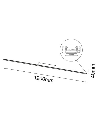 Brosline Plafon Slim C - Biały (1200 mm) 4000K 1292 - produkt 2