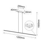 Pendant lamps over the island - Brosline Pendant Lamp Slim P - Black (1200 mm) 4000K 5001 - product 2