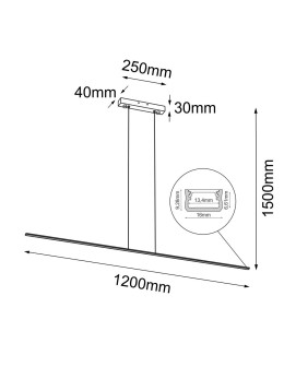 Brosline Lampa wisząca Slim P - Czarna (1200 mm) 4000K 5001 - produkt 2