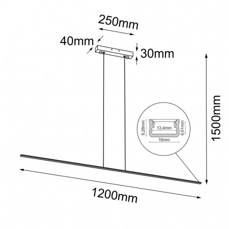 Brosline Lampa wisząca Slim P - Biała (1200 mm) 4000K 5003