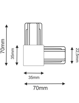 Brosline Łącznik L szynoprzewodu natynkowego 1F 230V - Czarny 6306 - produkt 2