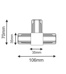 Accessories for 1 phase busbars - Brosline Surface-mounted rail T-connector 1F 230V - Black 6308 - product 2