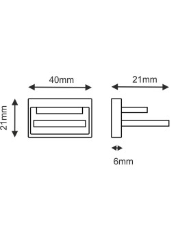 Brosline Zakończenie szynoprzewodu natynkowego 1F 230V - Czarne 6310 - produkt 2