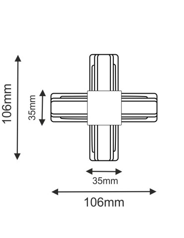 Brosline Łącznik krzyżowy szynoprzewodu natynkowego 1F 230V - Biały 6336 - produkt 2