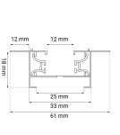 1 phase buses - Brosline flush-mounted busbar 1F 230V - Black (1900 mm) 6339 - product 2