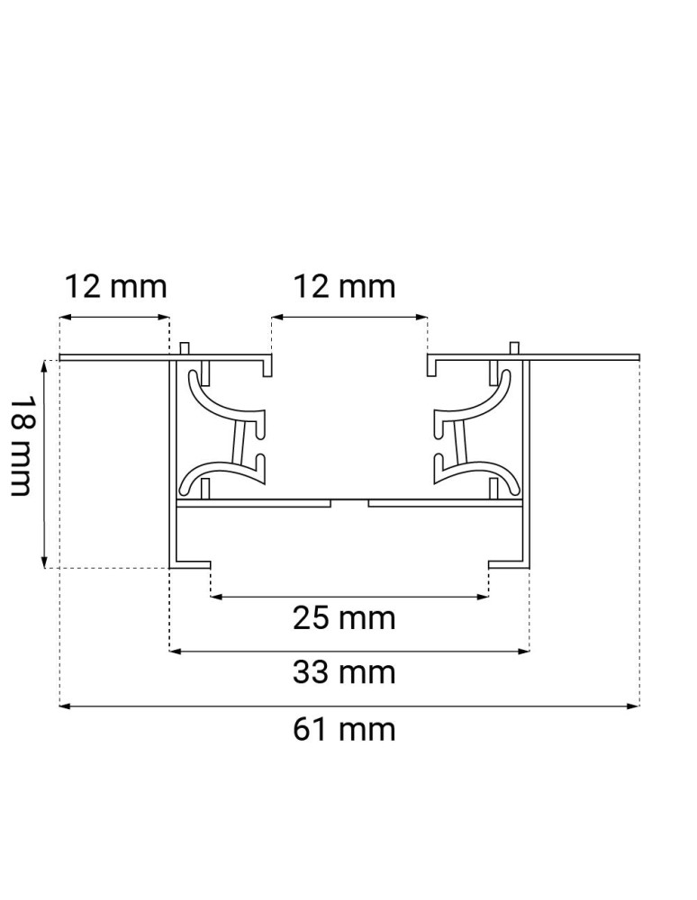 1 phase buses - Brosline flush-mounted busbar 1F 230V - Black (1900 mm) 6339 - product kolory-swiatla.pl 2