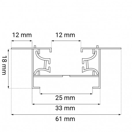 Brosline Szynoprzewód podtynkowy 1F 230V - Czarny (1900 mm) 6339