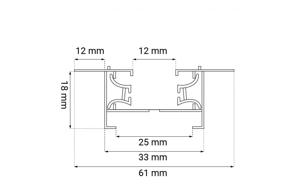 Brosline Szynoprzewód podtynkowy 1F 230V - Biały (1900 mm) 6340