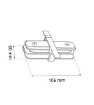 Accessories for 1 phase busbars - Brosline 1F 230V flush-mounted busbar straight switch - Black 6343 - product 2
