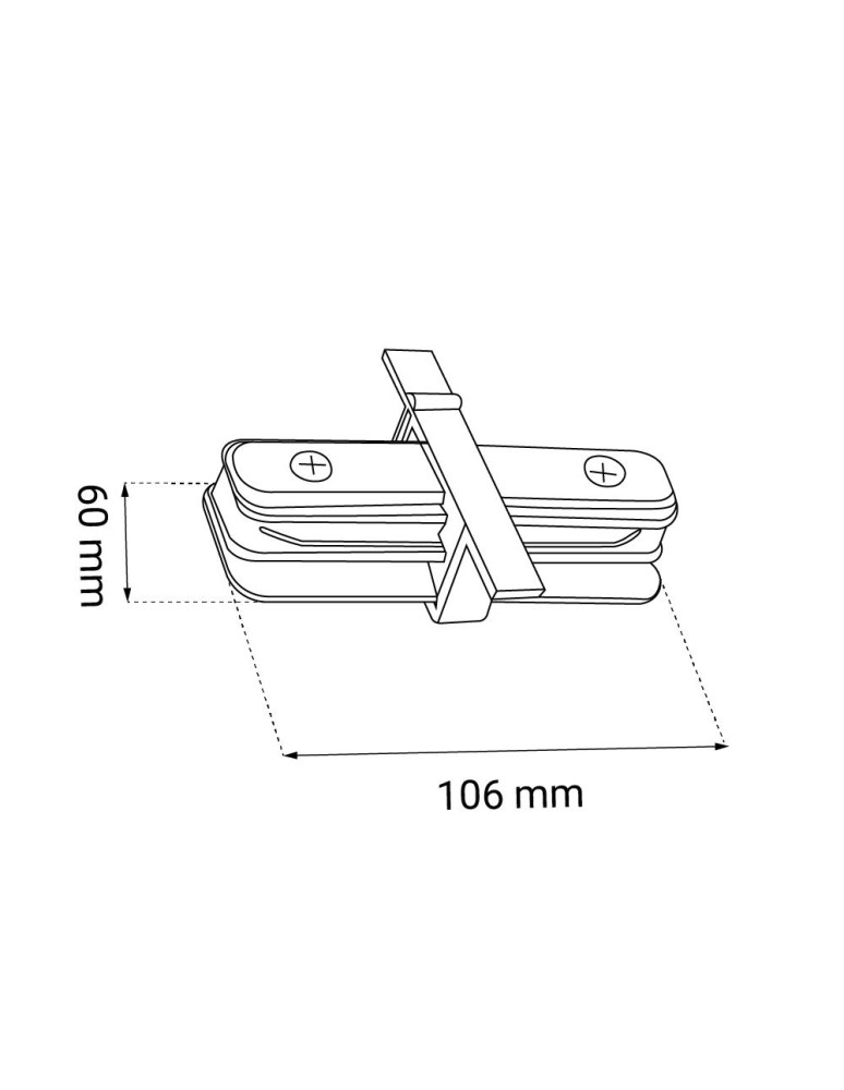 Accessories for 1 phase busbars - Brosline 1F 230V flush-mounted busbar straight switch - White 6344 - product kolory-swiatla.pl 2
