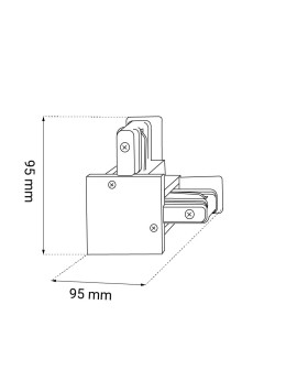 Brosline Łącznik L szynoprzewodu podtynkowego 1F 230V - Czarny 6345 - produkt 2