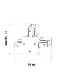 Brosline flush-mounted rail T-connector 1F 230V - Black 6347 - product 2