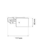 Accessories for 1 phase busbars - Brosline 1F 230V flush-mounted bus power supply - Black 6351 - product 2