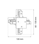 Accessories for 1 phase busbars - Brosline 1F 230V flush-mounted busbar cross-connector - Black 6353 - product 2