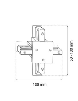 Brosline Łącznik krzyżowy szynoprzewodu podtynkowego 1F 230V - Biały 6354 - produkt 2
