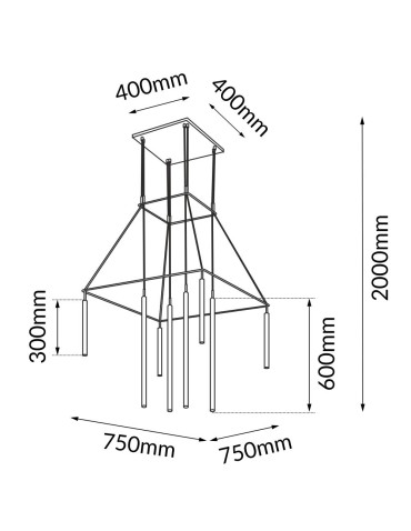 Dohar Lampa wisząca alha H - (750 mm) Czarna 9010 - produkt 2