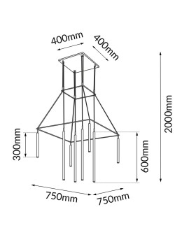 Dohar Lampa wisząca alha H - (750 mm) Czarna 9010 - produkt 2