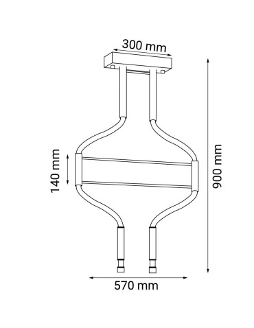 Dohar pendant lamp alha S 2 - Black (570 mm) 3000K 9052 - product 2