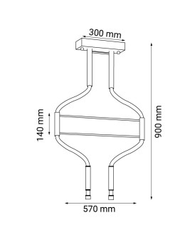 Dohar pendant lamp alha S 2 - Black (570 mm) 4000K 9053 - product 2