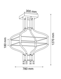 Dohar pendant lamp alha S 4 - Black (780 mm) Premium 3000 - 6000K 9054 - product 2