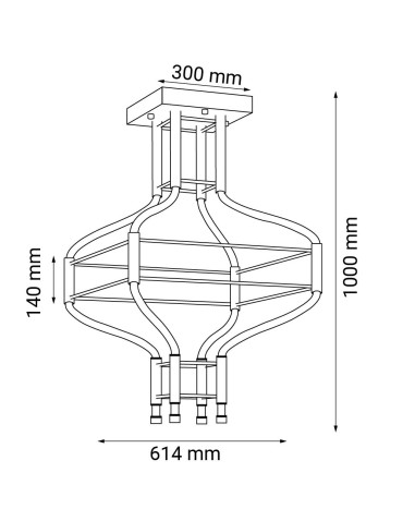 Dohar pendant lamp alha S 4 - Black (614 mm) 4000K 9056 - product 2