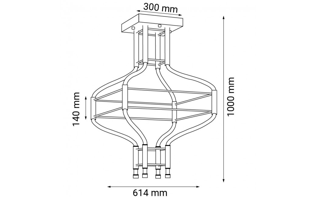 Dohar Lampa wisząca alha S 4 - Czarna (614 mm) 4000K 9056