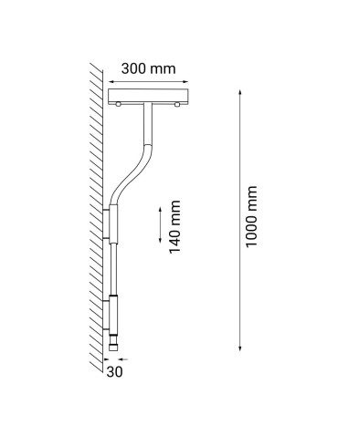 Dohar Wall lamp alha S - Black (1000 mm) 3000K 9059 - product 2