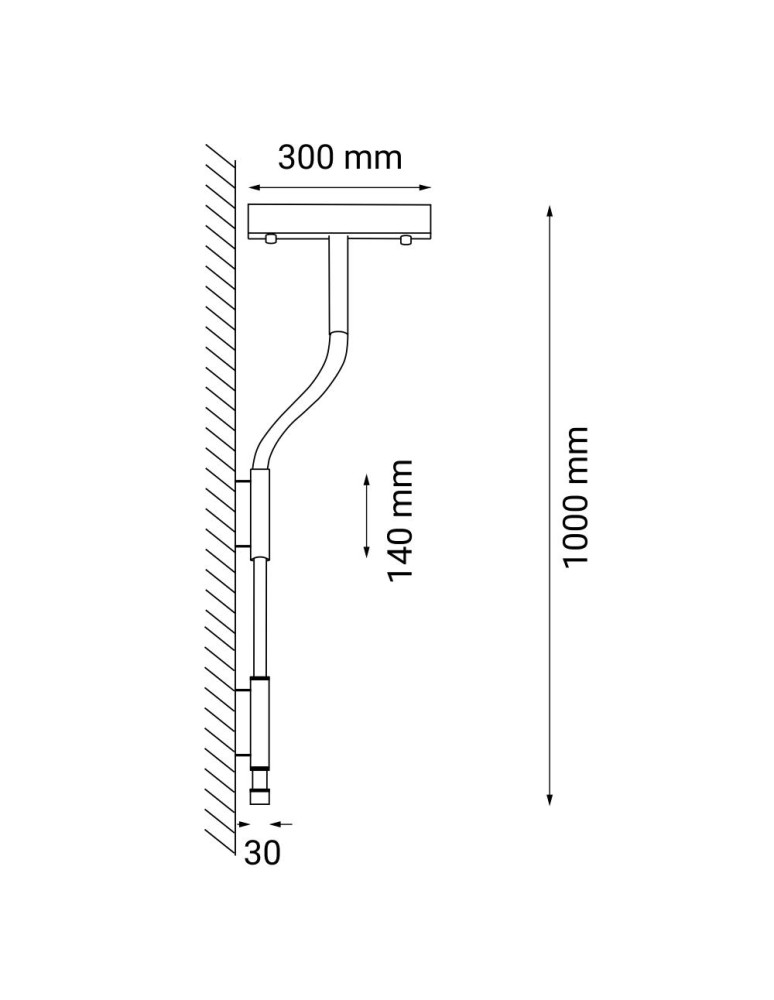 Designer wall lamps - Dohar Wall lamp alha S - Black (1000 mm) 3000K 9059 - product kolory-swiatla.pl 2