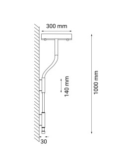 Dohar Wall lamp alha S - Black (1000 mm) 4000K 9068 - product 2