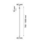 Decorative flush-mounted lamps - Dohar recessed lamp alha T - polished stainless steel (1000 mm) 9097 - product 2