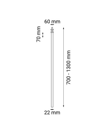 Dohar recessed lamp alha T - Matte lacquered copper (1200 mm) 9439 - product 2