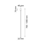 Ceiling downlights - tubes - Dohar Plafon alha Y - Platinum matt (1300 mm) 9695 - product 2