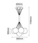 Pendant lamps spheres - Dohar Pendant lamp iO 7 - Black (900 mm) 9142 - product 2