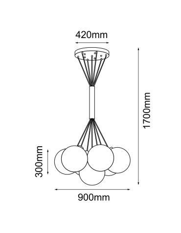 Dohar Pendant lamp iO 7 - Black (900 mm) 9142 - product 2