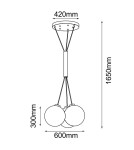 Pendant lamps spheres - Dohar Pendant lamp iO 3 - Black (600 mm) 9143 - product 2