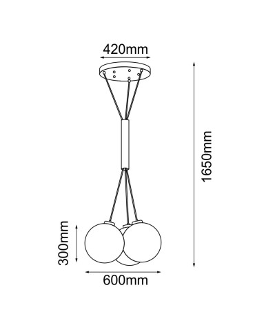 Dohar Pendant lamp iO 3 - Black (600 mm) 9143 - product 2