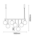 Pendant lamps spheres - Dohar Pendant lamp iO-7 - Black (1800 mm) 9144 - product 2