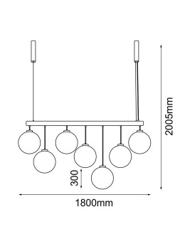 Dohar Lampa wisząca iO-7 - Czarna (1800 mm) 9144 - produkt 2