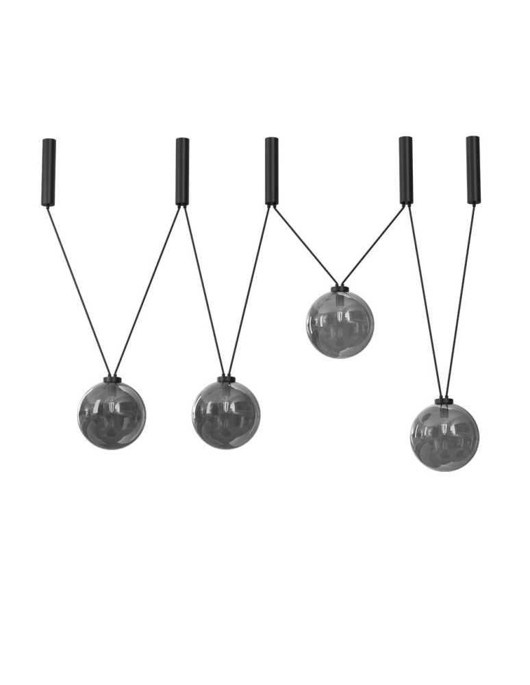 Pendant lamps spheres - Dohar Pendant lamp iO 4 - Black (1900 mm) 9146 - product kolory-swiatla.pl 1