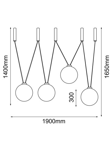 Dohar Lampa wisząca iO 4 - Czarna (1900 mm) 9146 - produkt 2