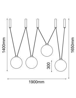 Dohar Pendant lamp iO 4 - Black (1900 mm) 9146 - product 2