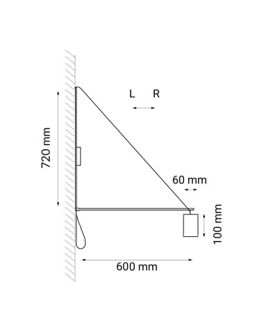 Dohar Kinkiet kabe - Czarny (720 mm) 9016 - produkt 2