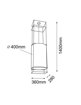 Dohar Lampa wisząca PAA - Czarna-mosiężny (400 mm) 9551 - produkt 2