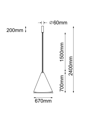 Dohar Lampa wisząca Ponte 67 - Czarna (670 mm) 3000K 5047 - produkt 2