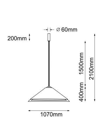 Dohar Lampa wisząca Ponte 107 - Czarna (1070 mm) 3000K 5049 - produkt 2