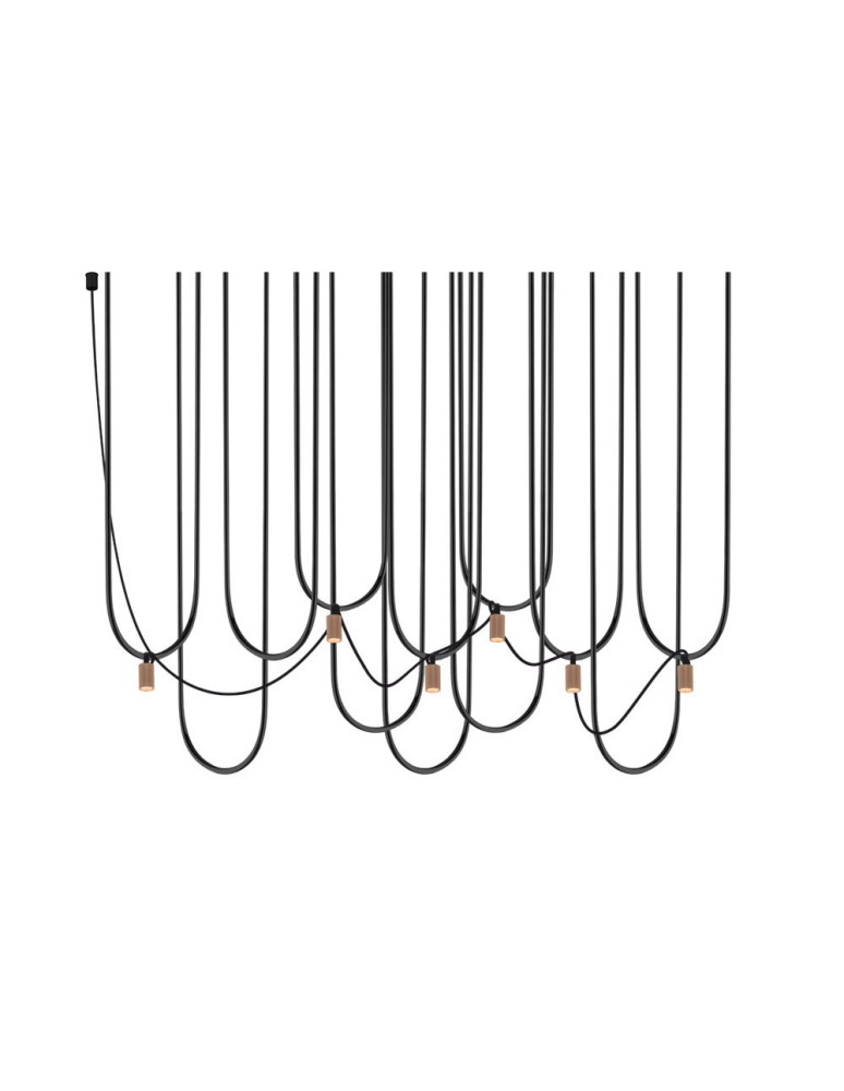 Designer pendant lamps - Dohar Udin 6 pendant lamp - Matte black-platinum 9783 - product kolory-swiatla.pl 1